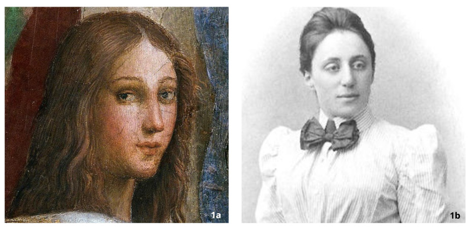 Figura 1. Dos grandes matemáticas: (a) Hipatia de Alejandría (360-415) y (b) Emmy Noether (1882-1935). Image