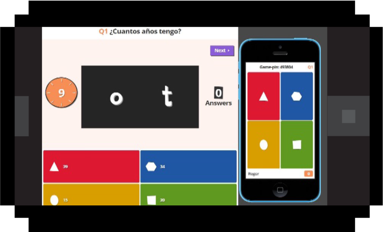<b>Figura 4.</b> <i>¡Kahoot!</i> permite la realización de actividades tipo quizz desde un dispositivo. (Fuente, Presentable.es). Image