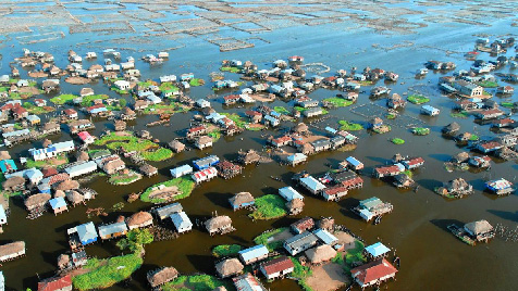 <b>Figura 6.</b> Foto áerea del pueblo Ganvié Image