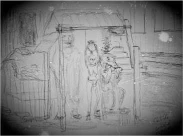 <b>Figura 7.</b> Ilustración de lo que se vio en el templo vuduista. Image