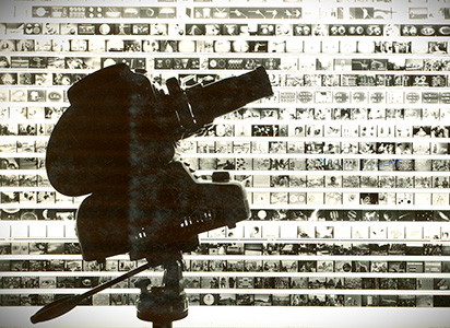 Toma de perfil de proyector de película fija