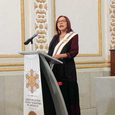 Excelentísima señora Leticia Ramírez Amaya, secretaria de Educación Pública del Gobierno de los Estados Unidos Mexicanos y presidenta del Consejo Directivo del ILCE